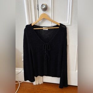 Princess Polly Swain Knit Cardigan Black Size M/L